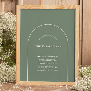Poster Arco Boho Simples Verde Salvia Esta Vela Queima