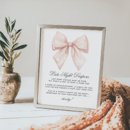 Poster Arco Branco Elegante Chá de fraldas Noite Tarde Fr