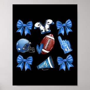 Poster Arco Coquete de Dia de Jogo de Futebol Alegre Azul