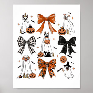 Poster Arco coquetel Cães fantasma do Halloween Pumpkin S