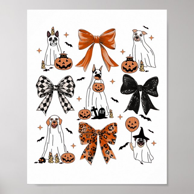 Poster Arco coquetel Cães fantasma do Halloween Pumpkin S (Frente)