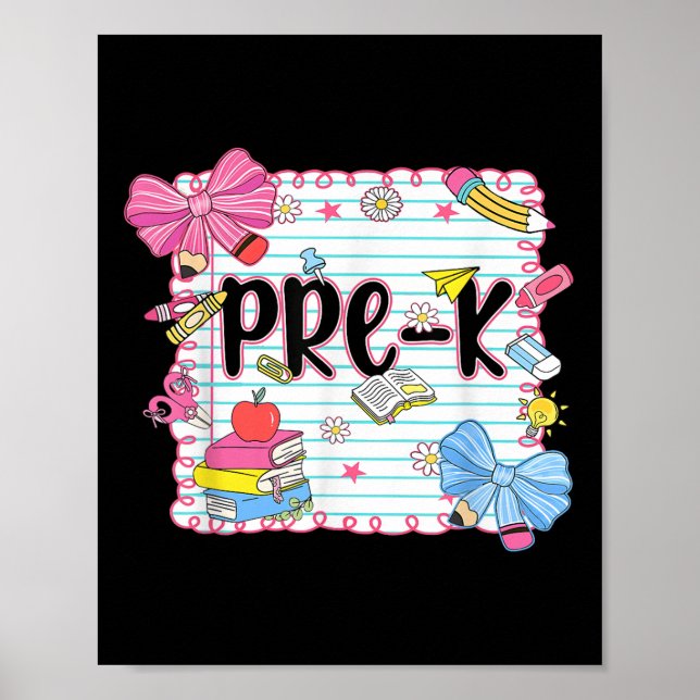 Poster Arco Coquette Pré-k Primeiro Dia De Professora (Frente)