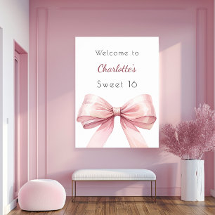 Poster Arco cor-de-rosa elegante Sweet 16 Welcome