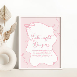 Poster Arco cor-de-rosa, mão ondulada desenhada Não diga