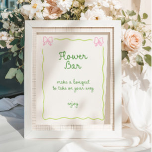 Poster Arco Cor-de-rosa Verde Quadro com Flower Bar manus