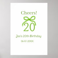 arco de aniversário de 20 anos verde aquarela nome