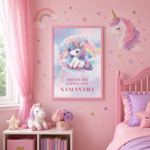 Poster Arco de Aniversário Dia Mágico Unicórnio Pastel Te