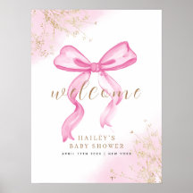 Arco de Aquarela Elegante Rosa Boas-vindas Baby Sh