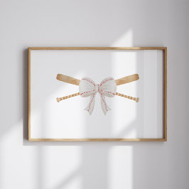 Poster arco de beisebol com vintage de aquarela