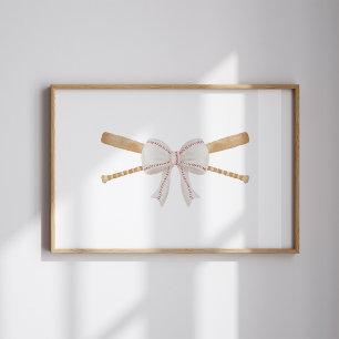 Poster arco de beisebol com vintage de aquarela