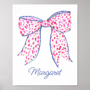 Poster Arco de Bolinhas rosa com aquarela
