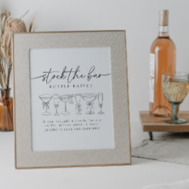 Poster Arco De Caligrafia Estoca Sinal De Raffle Bar