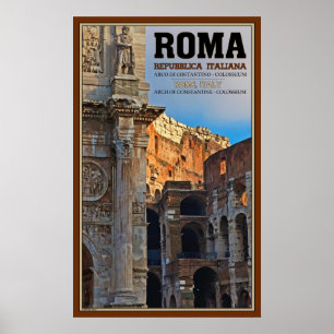 Póster Arco de Constantim e do Colosseum