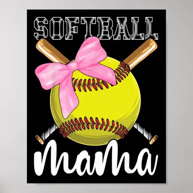 Poster Arco de Coquete de Softbol Mãe Softbol (Frente)