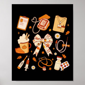Poster Arco de coquete estetoscópio de queda agradecida