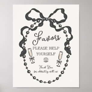 Poster Arco de coquete preto de Pérolas e Prosecco