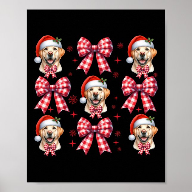 Poster Arco de coquetes de Xadrez vermelha de Labrador-Cu (Frente)