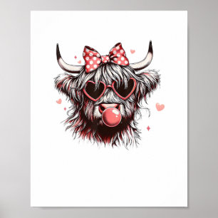 Poster Arco de Coquetes do namorados Heifer Highland Cow 