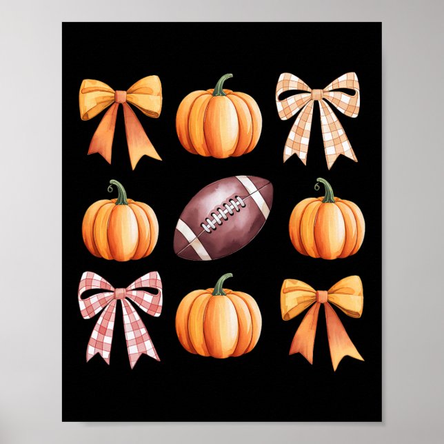 Poster Arco de Coquette Pumpkin Obrigado Americano de Fut (Frente)