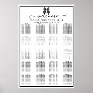 Poster Arco de fita - assento clássico de casamento preto
