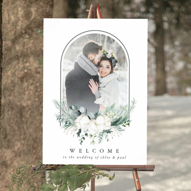 Poster Arco de Flor de Algodão Quadro Foto Casamento Bem- (Criador carregado)