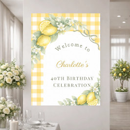Poster Arco de gingão de limões jardim aniversário bem-vi