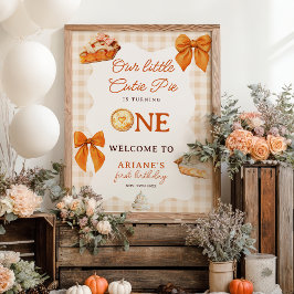 Poster Arco de Laranja de Outono Cutie Pie 1º aniversário