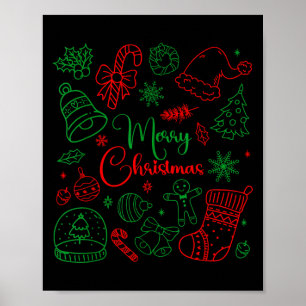 Poster Arco de Natal Alegre Papai Noel Coquette Estético