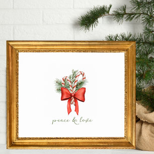 Poster Arco de Natal com Cana de Açúcar Vintage foto Paz 