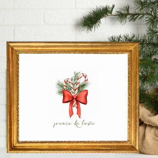 Poster Arco de Natal com Cana de Açúcar Vintage foto Paz