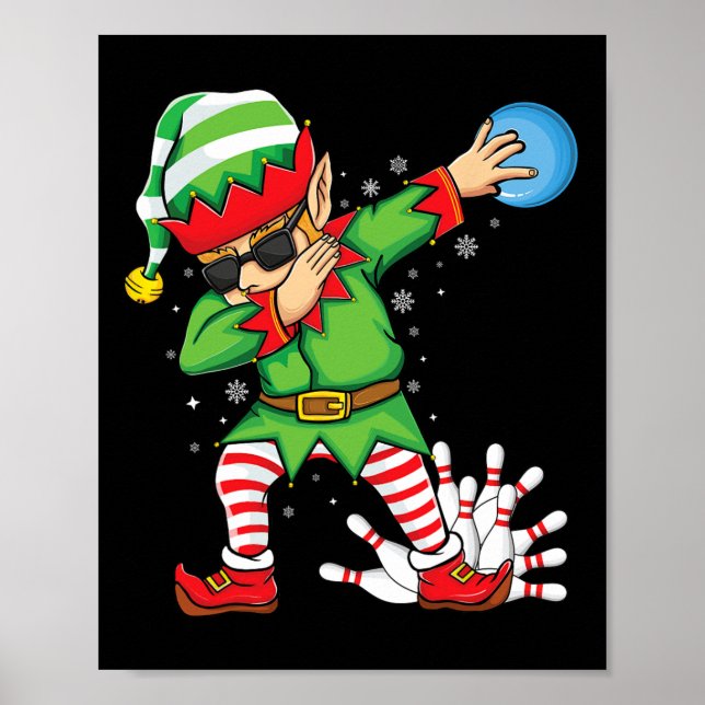 Poster Arco De Natal Da Boliche Elf Dabbing Ll E Pins Do  (Frente)