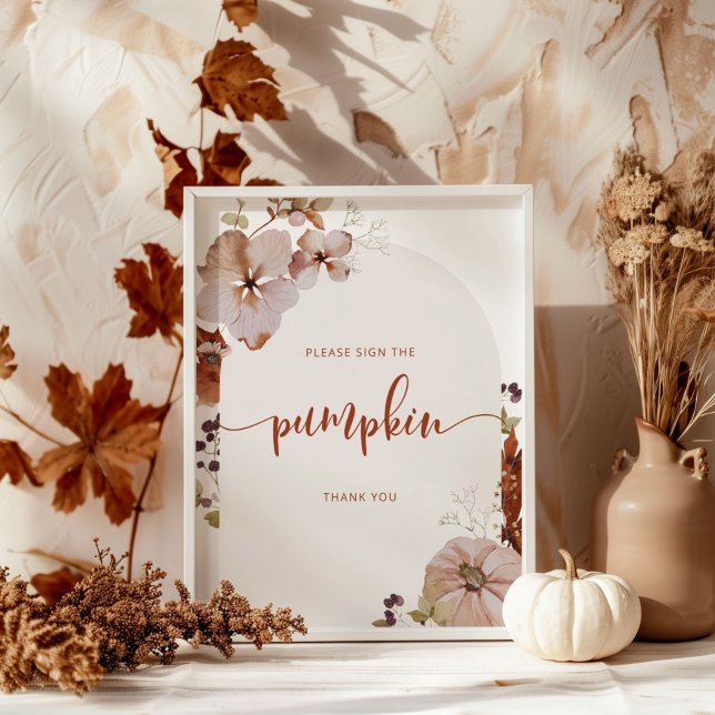 Poster Arco de outono boho Por favor, assine o sinal da a (Criador carregado)