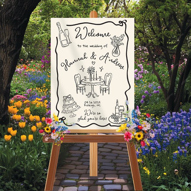 Poster Arco de quadro ondulado de casamento (Criador carregado)