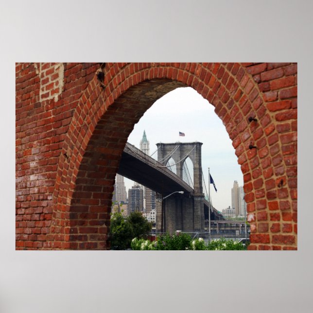 Póster Arco de tijolos da Ponte Brooklyn (Frente)
