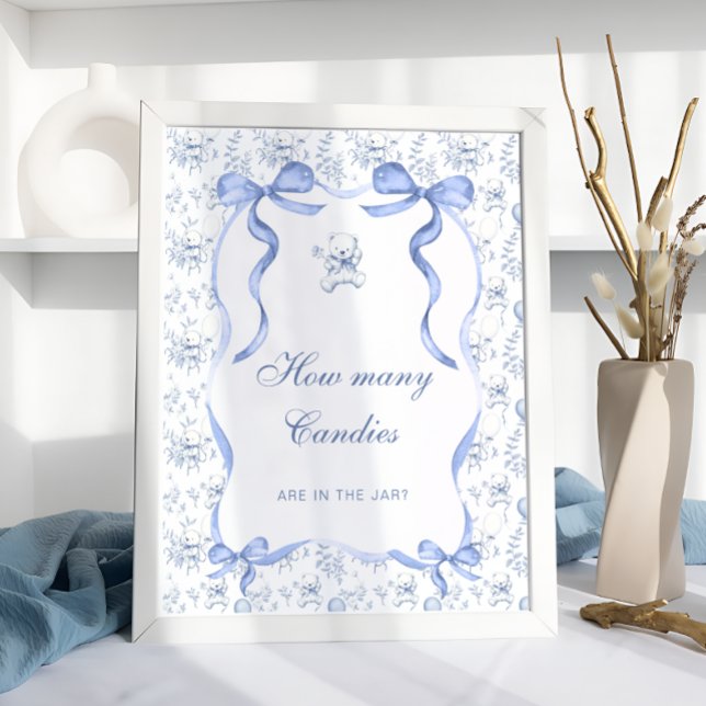 Poster Arco De Urso De Teddy Toile Adivinha Quantas Canet (Criador carregado)