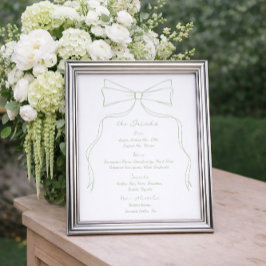 Poster Arco desenhado à mão, branco e Bar verde