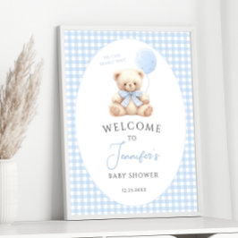 Poster Arco do Balão do Urso Azul Bem-vindo