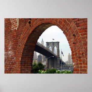 Póster Arco do tijolo da ponte de Brooklyn