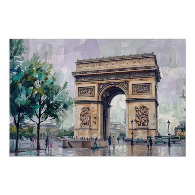 Póster Arco do Triunfo, Paris, França (Frente)