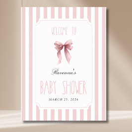 Poster Arco Elegante com Listras Rosa - Bem-vindo ao Chá 