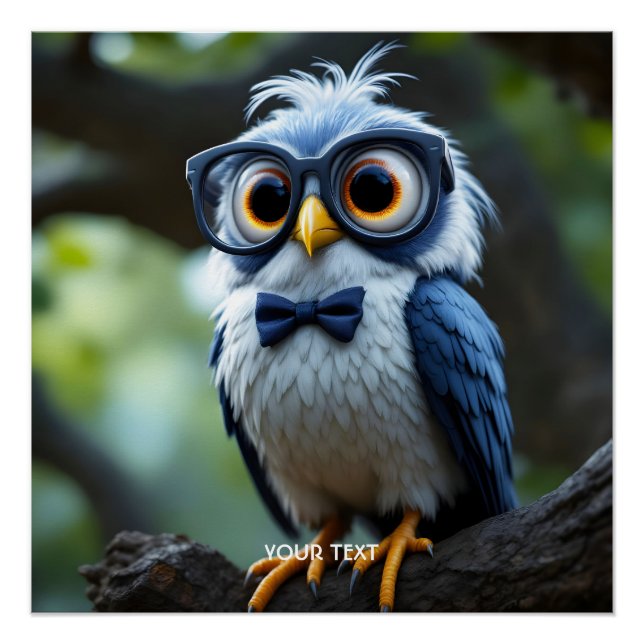 Póster Arco Fantasy Cute Owl Glass (Frente)