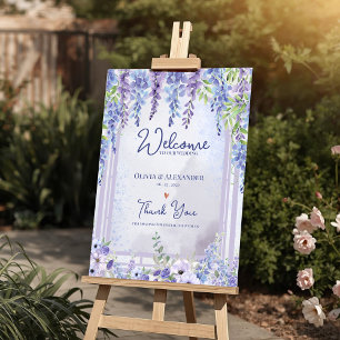 Poster Arco Floral de Lavanda Wisteria para Casamento de
