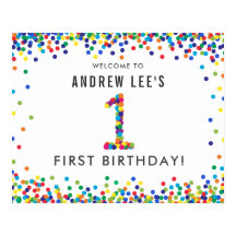 Arco-Íris 1 ano Festa de aniversário bem-vindo