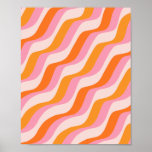 Poster Arco-Íris Abstrato cor-de-laranja cor-de-rosa<br><div class="desc">Linhas retrorreflectoras abstrato - Abstrato no arco-íris em bege,  rosa e laranja.</div>