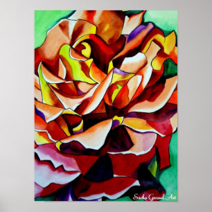 Poster Arco-íris Arco-Íris Rosa com aquarela