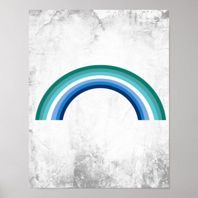 Poster Arco-íris Azul Gay Masculino (Frente)