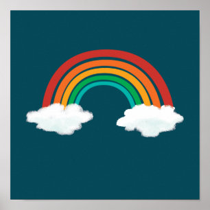 Poster Arco-Íris Bonito Sobre Padrões De Nuvens - Prese