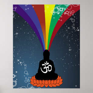Póster Arco-íris Buddha