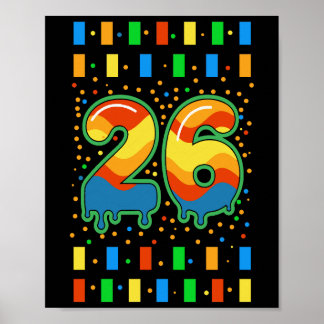 Poster Arco-íris Colorido Gotejante Número 26