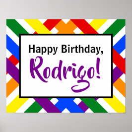 Poster Arco-Íris Colorido - Stripes Cruzadas-Crise Aniver